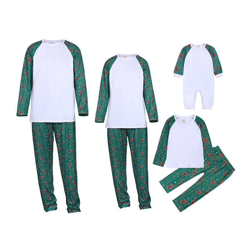 RTS Sublimation Blank Family Family Hot Sale Polyester Pajamas Set Free Shipping  (10sets/20sets)