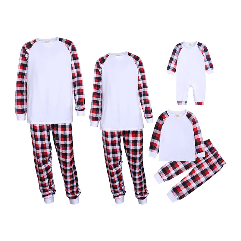 RTS Sublimation Blank Family Family Hot Sale Polyester Pajamas Set Free Shipping  (10sets/20sets)