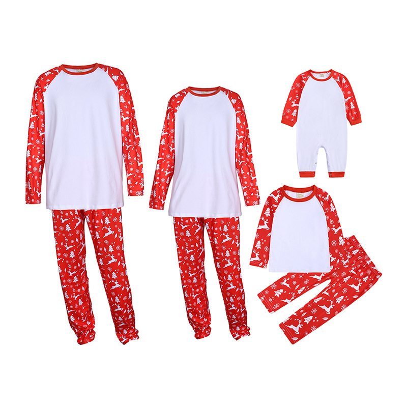 RTS Sublimation Blank Family Family Hot Sale Polyester Pajamas Set Free Shipping  (10sets/20sets)