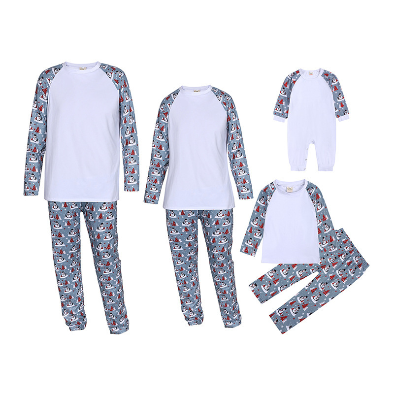 RTS Sublimation Blank Family Family Hot Sale Polyester Pajamas Set Free Shipping  (10sets/20sets)