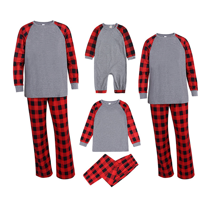 RTS Sublimation Blank Family Family Hot Sale Polyester Pajamas Set Free Shipping  (10sets/20sets)