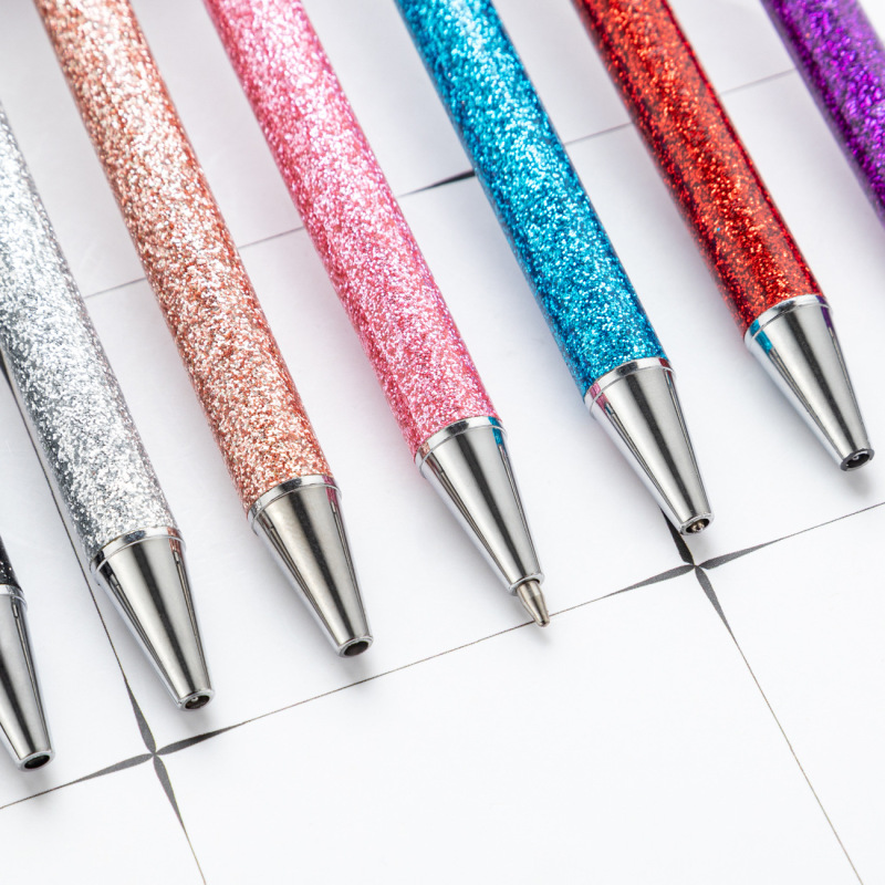 RTS Glitter Ballpoint Resin Epoxy Pen Colorful Bling Gift Ink Pens 34 colors available Free Shipping (50pcs/100pcs)