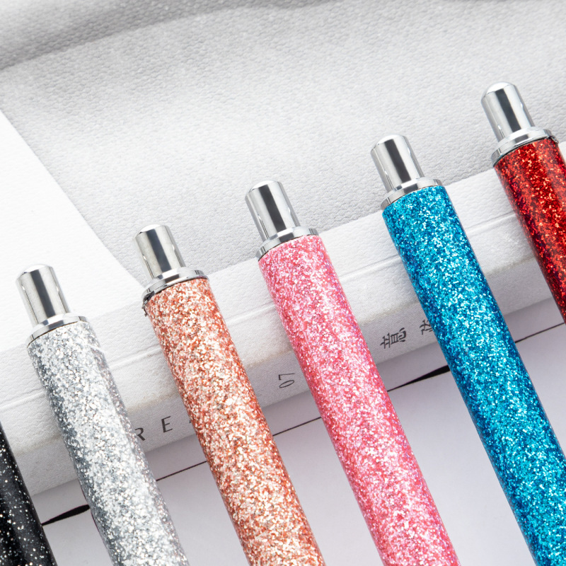 RTS Glitter Ballpoint Resin Epoxy Pen Colorful Bling Gift Ink Pens 34 colors available Free Shipping (50pcs/100pcs)