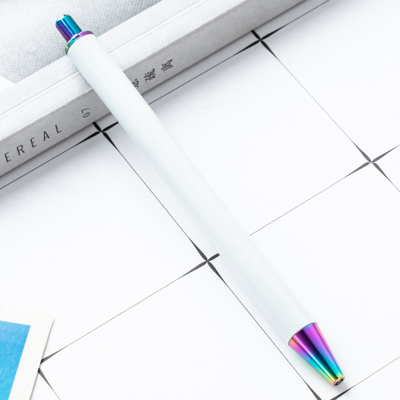 RTS White Ballpoint Pen Gift Ink Metal Pens Non Sub Free Shipping (50pcs/100pcs)