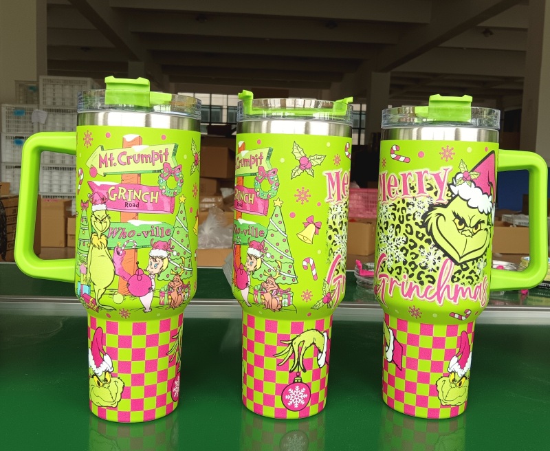 NEW China RTS 40oz Grinch Tumblers Stainless Steel Tumbler Free Shipping (12PCS/20PCS)
