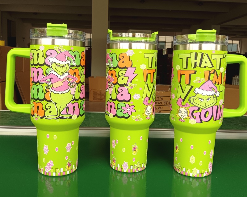 NEW China RTS 40oz Grinch Tumblers Stainless Steel Tumbler Free Shipping (12PCS/20PCS)