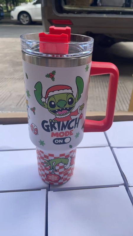 NEW China RTS 40oz Grinch Tumblers Stainless Steel Tumbler Free Shipping (12PCS/20PCS)