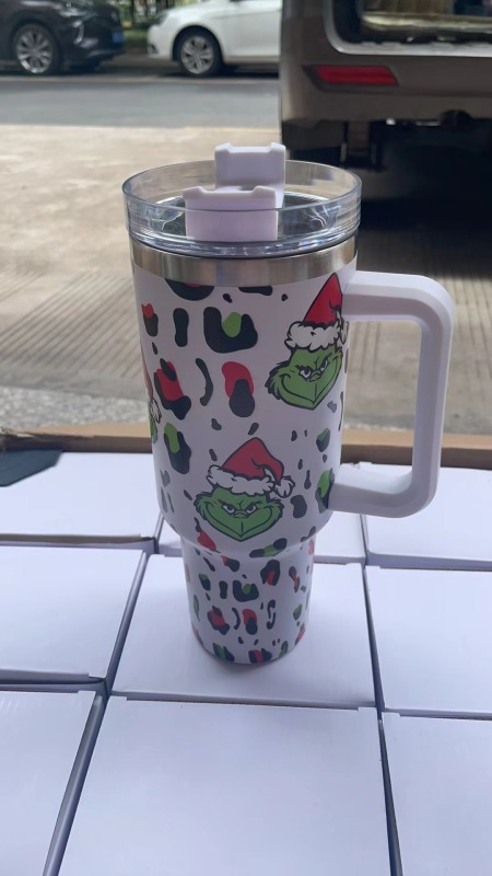 NEW China RTS 40oz Grinch Tumblers Stainless Steel Tumbler Free Shipping (12PCS/20PCS)
