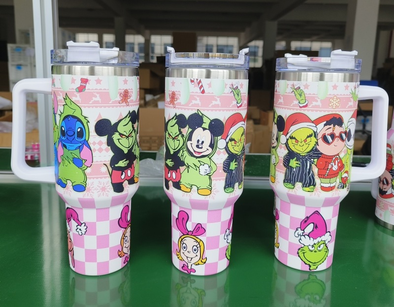 NEW China RTS 40oz Grinch Tumblers Stainless Steel Tumbler Free Shipping (12PCS/20PCS)