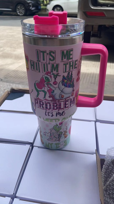 NEW China RTS 40oz Grinch Tumblers Stainless Steel Tumbler Free Shipping (12PCS/20PCS)