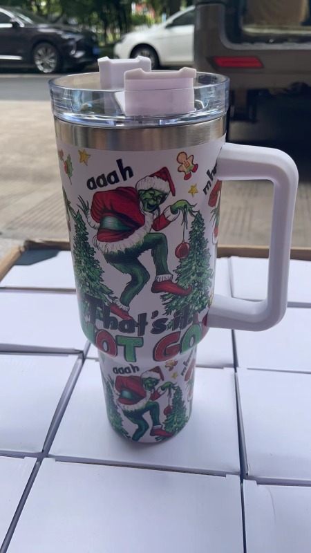 NEW China RTS 40oz Grinch Tumblers Stainless Steel Tumbler Free Shipping (12PCS/20PCS)
