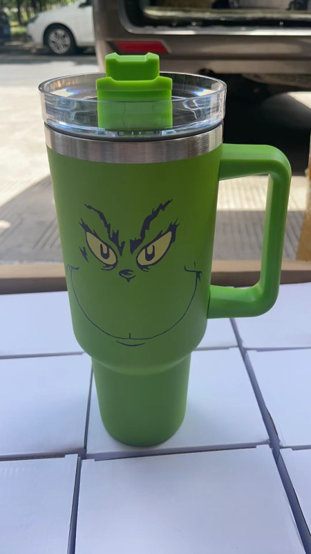 NEW China RTS 40oz Grinch Tumblers Stainless Steel Tumbler Free Shipping (12PCS/20PCS)