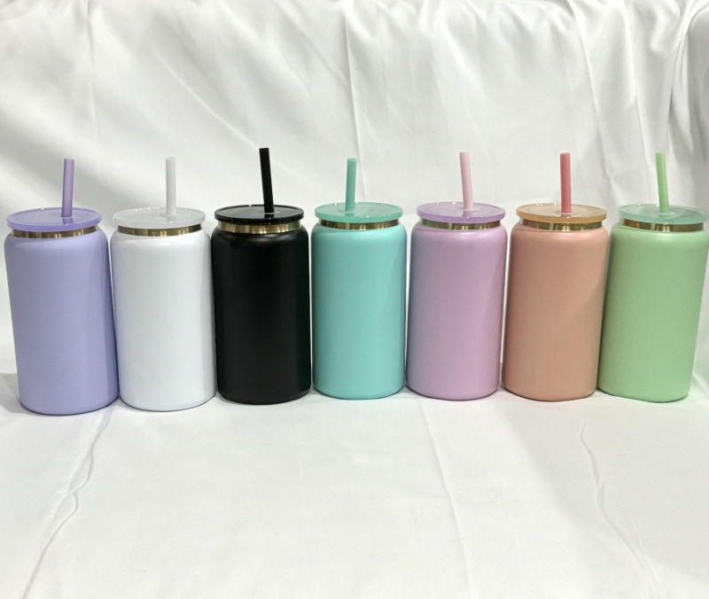 China RTS 16oz Powder Coated Copper Plated Can Stainless Steel Free Shipping (25PCS)