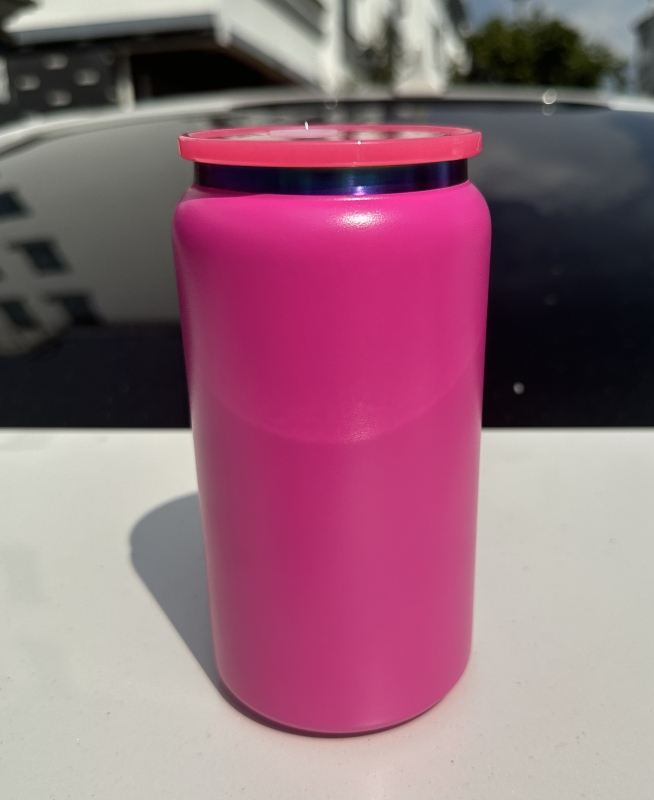 China RTS 16oz Powder Coated Rainbow Plated Can Stainless Steel Free Shipping (25PCS)