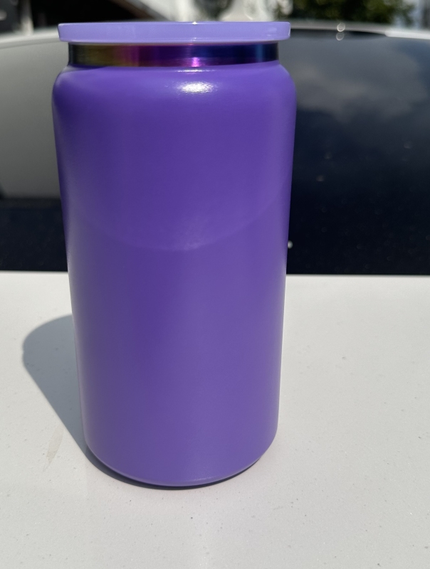 China RTS 16oz Powder Coated Rainbow Plated Can Stainless Steel Free Shipping (25PCS)