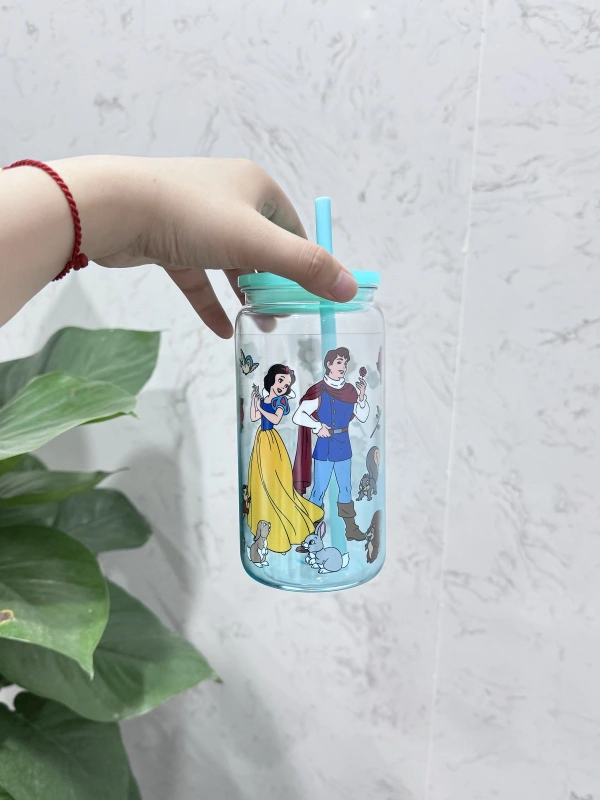 SALES US RTS 16oz Acrylic Plastic Ombre Can with Colored Lid Free Shipping (25PCS)