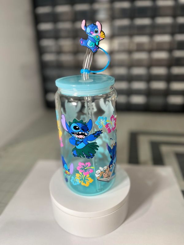 US RTS 16oz Sublimation Glass Libby Can with Colored Lid and Straw (25PCS)