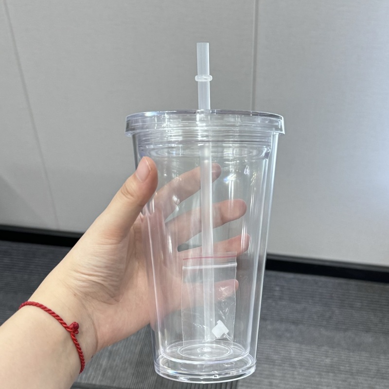 China RTS 16oz/24oz Double Walled Snowglobe Acryli Plastic Cups Free Shipping (pre-drilled and with plugs) (40PCS)