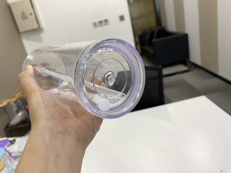 China RTS 16oz & 24oz Double Walled Snowglobe Acrylic Plastic Cups Free Shipping (with hole and plugs) (40PCS)
