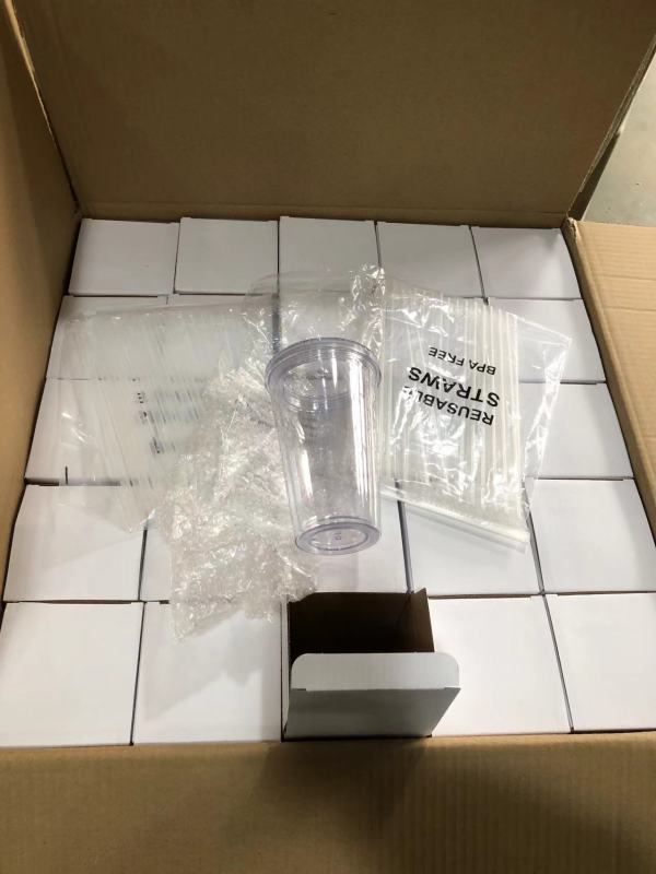 China RTS 16oz/24oz Double Walled Snowglobe Acryli Plastic Cups Free Shipping (pre-drilled and with plugs) (40PCS)