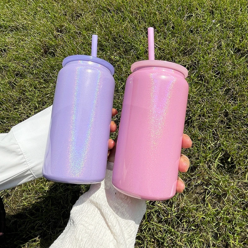 China RTS 16oz Stainless Steel Sublimation Shimmer Glitter Tumbler Can Free Shipping (25PCS)