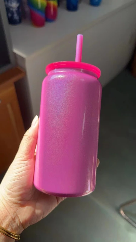 China RTS 16oz Stainless Steel Sublimation Shimmer Glitter Tumbler Can Free Shipping (25PCS)