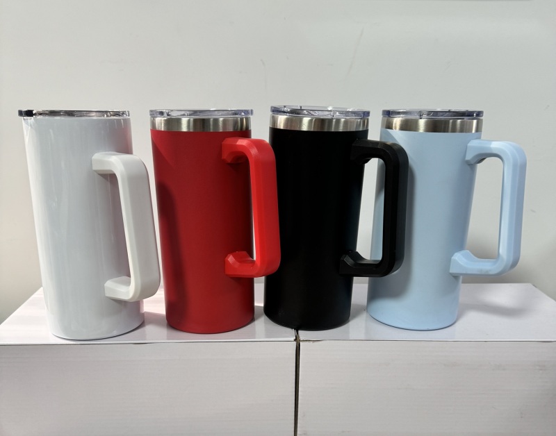 RTS China 22oz Sublimation or Powder Coated Travel Mugs with Handle Free Shipping (20PCS)