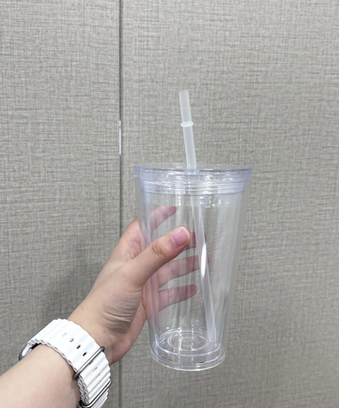 China RTS 12oz/16oz/24oz Double Walled Snowglobe Acrylic Plastic Cups Flat Lid Free Shipping (with hole and plugs) (40PCS)