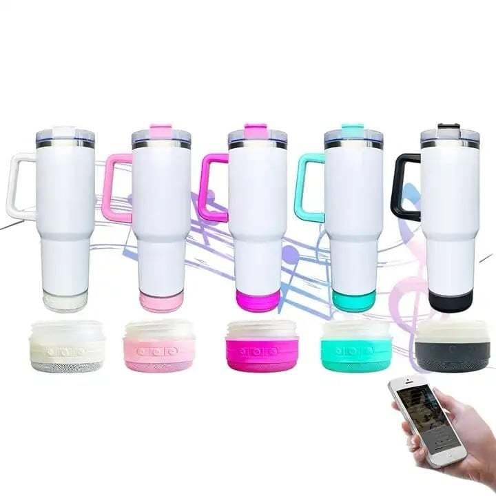 China RTS 40oz Sublimation Speaker Mug Bluetooth Tumbler Free Shipping (20PCS/40PCS)