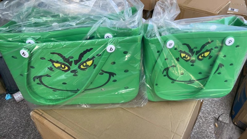 RTS Halloween Beach EVA Grinch Bag Basket for Halloween for Kids Free Shipping by Sea (5PCS/10PCS)