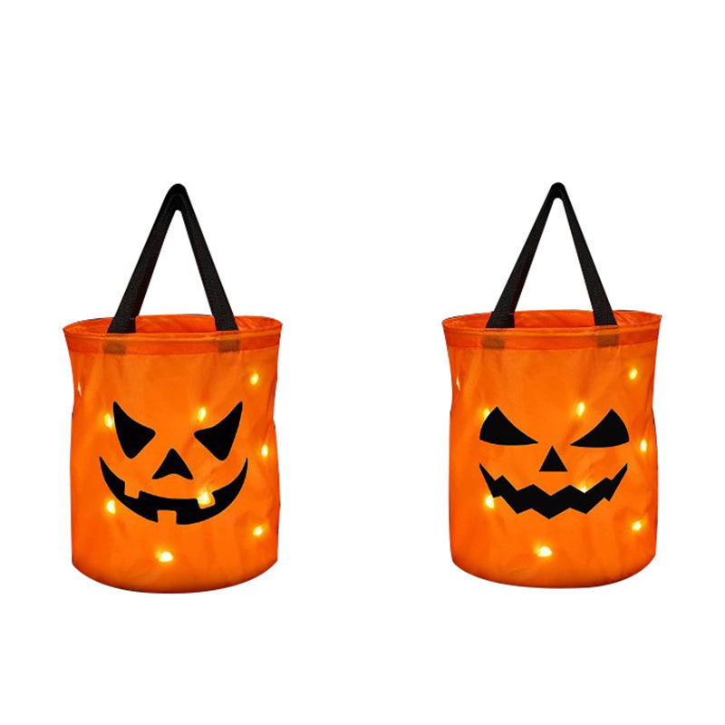 Halloween Pumpkin Candy Bag with LED Light for Halloween Free Shipping (50PCS)