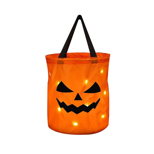 Halloween Pumpkin Candy Bag with LED Light for Halloween Free Shipping (50PCS)