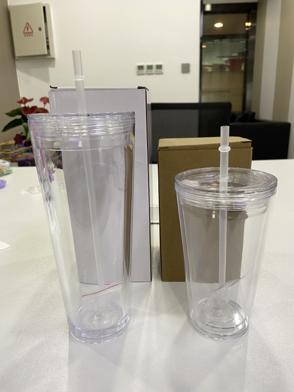 US Pre-sale 16oz/24oz Double Walled Snowglobe Acrylic Plastic Cups Free Shipping (pre-drilled and with plugs) (20PCS)