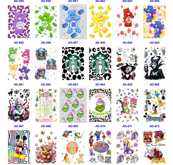 RTS UV DTF Cup Wrap Transfer for Notebook A5/A6/A7 Free Shipping (50pcs/100pcs/200pcs/500pcs)