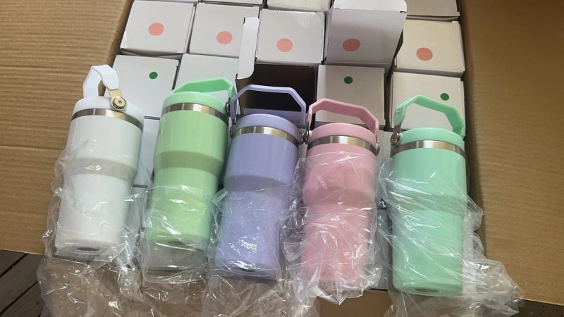NEW US RTS Sublimation Macarons 20oz Kids Tumblers with Carry Handle Free Shipping (25PCS)