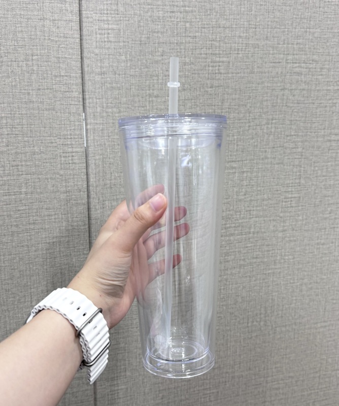 NEW US RTS 16oz/24oz Double Walled Snowglobe Acrylic Plastic Cups Free Shipping (pre-drilled and with plugs) (20PCS)