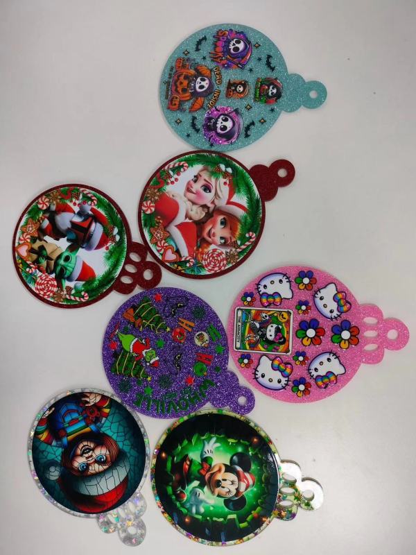 RTS  Glitter acrylic pendant  for Wraps Gift Free Shipping (50pcs/60PCS)