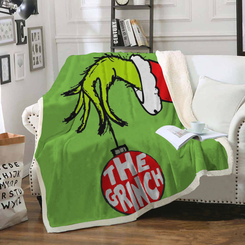 China RTS Grinch Blankets Sherpa/ Flannel Fabric with Different Sizes Free Sea Shipping (10pcs/20pcs)