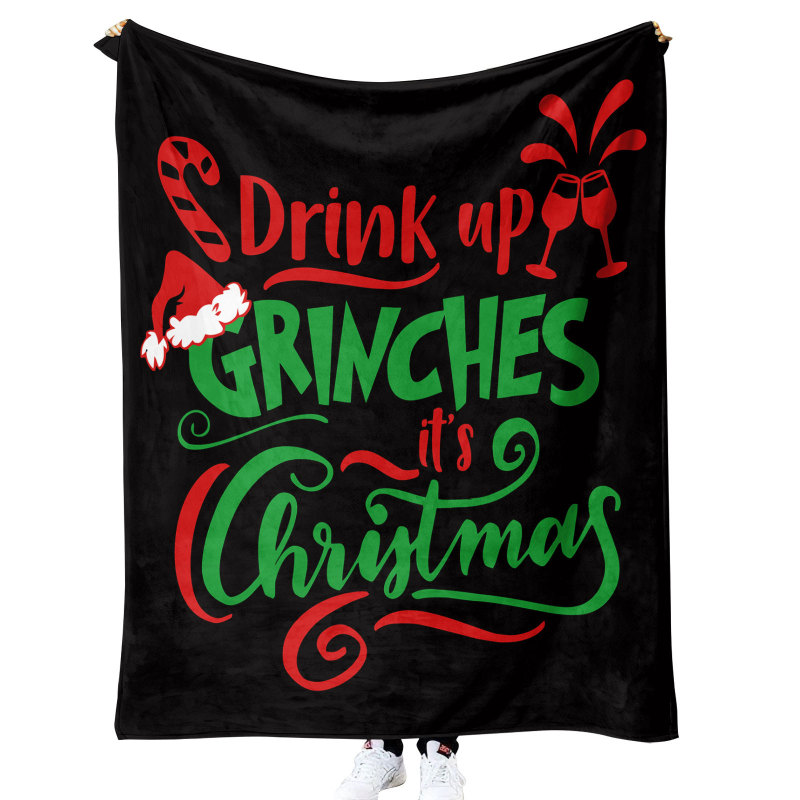 China RTS Grinch Blankets Sherpa/ Flannel Fabric with Different Sizes Free Sea Shipping (10pcs/20pcs)