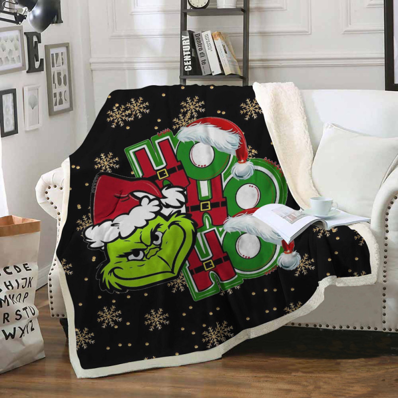 China RTS Grinch Blankets Sherpa/ Flannel Fabric with Different Sizes Free Sea Shipping (10pcs/20pcs)