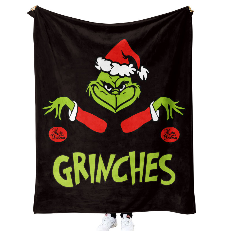 China RTS Grinch Blankets Sherpa/ Flannel Fabric with Different Sizes Free Sea Shipping (10pcs/20pcs)