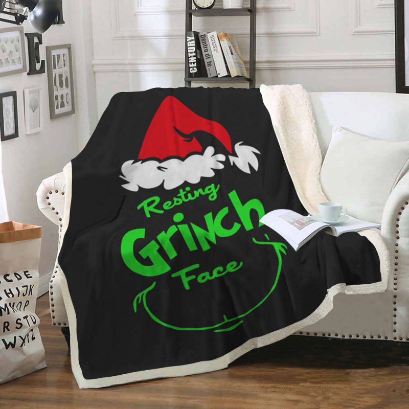 China RTS Grinch Blankets Sherpa/ Flannel Fabric with Different Sizes Free Sea Shipping (10pcs/20pcs)