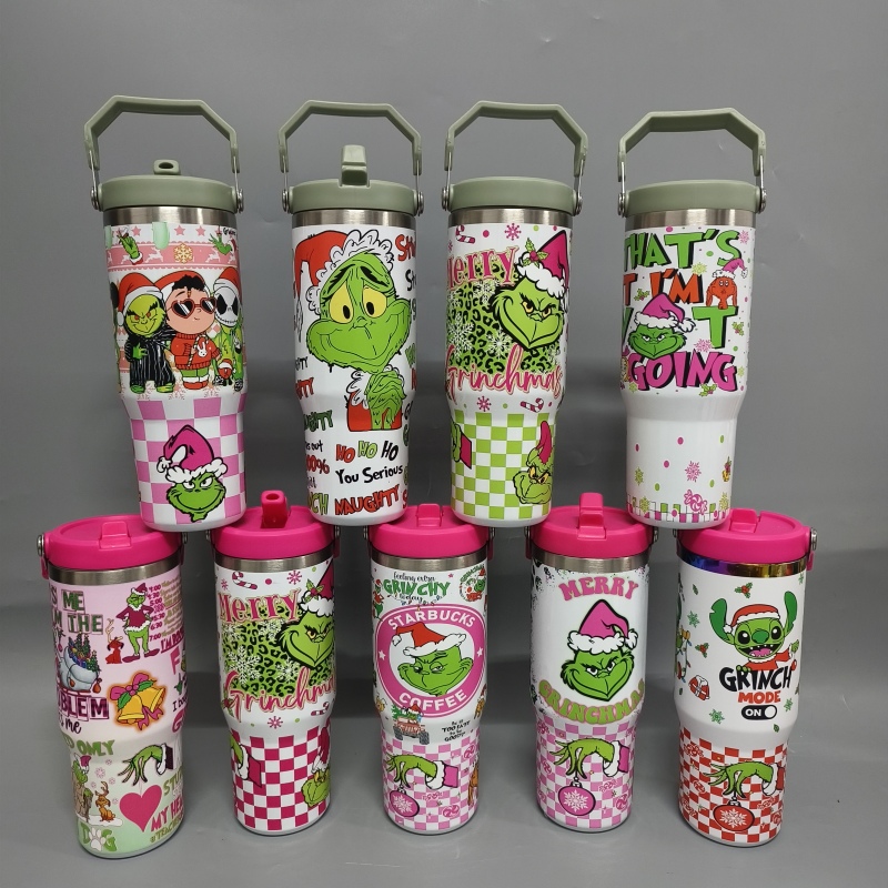 NEW China RTS 30oz Grinch Tumblers Stainless Steel Tumbler Free Shipping (20PCS)