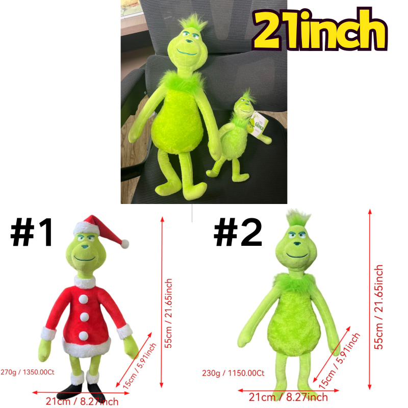 NEW RTS Grinch Doll with Sublimation Cloth Gift Decoration Free Shipping  (10PCS)
