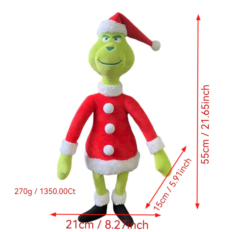 NEW RTS Grinch Doll with Sublimation Cloth Gift Decoration Free Shipping  (10PCS)