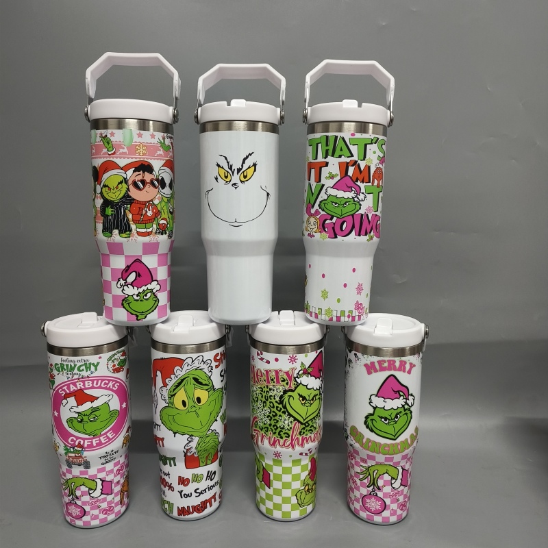 NEW China RTS 30oz Grinch Tumblers Stainless Steel Tumbler Free Shipping (20PCS)
