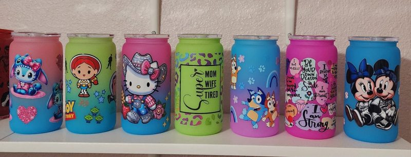 US Warehouse RTS16oz Acrylic Plastic Ombre Can with Colored Lid Free Shipping (50PCS)