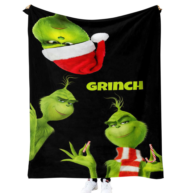 China RTS Grinch Blankets Flannel/Sherpa Fabric with Different Sizes Free Sea Shipping (10pcs/20pcs)