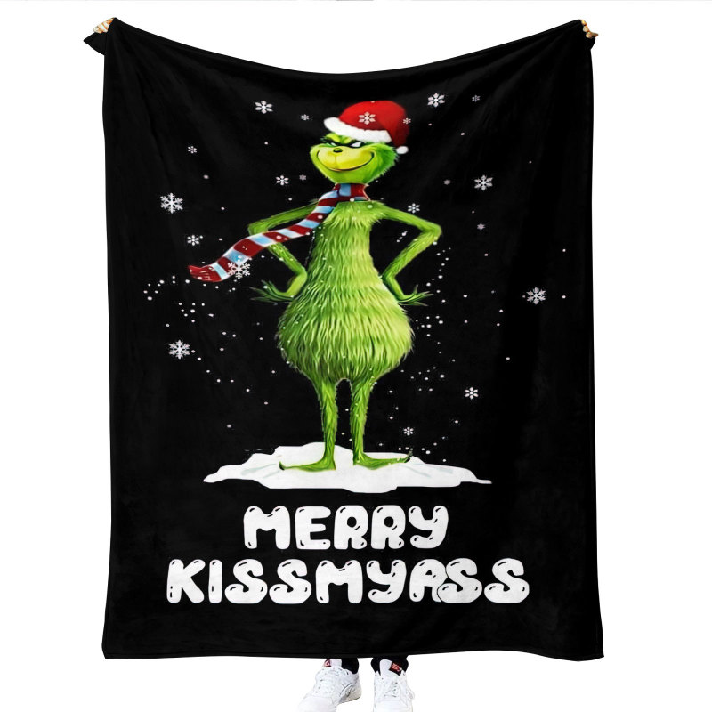 China RTS Grinch Blankets Flannel/Sherpa Fabric with Different Sizes Free Sea Shipping (10pcs/20pcs)