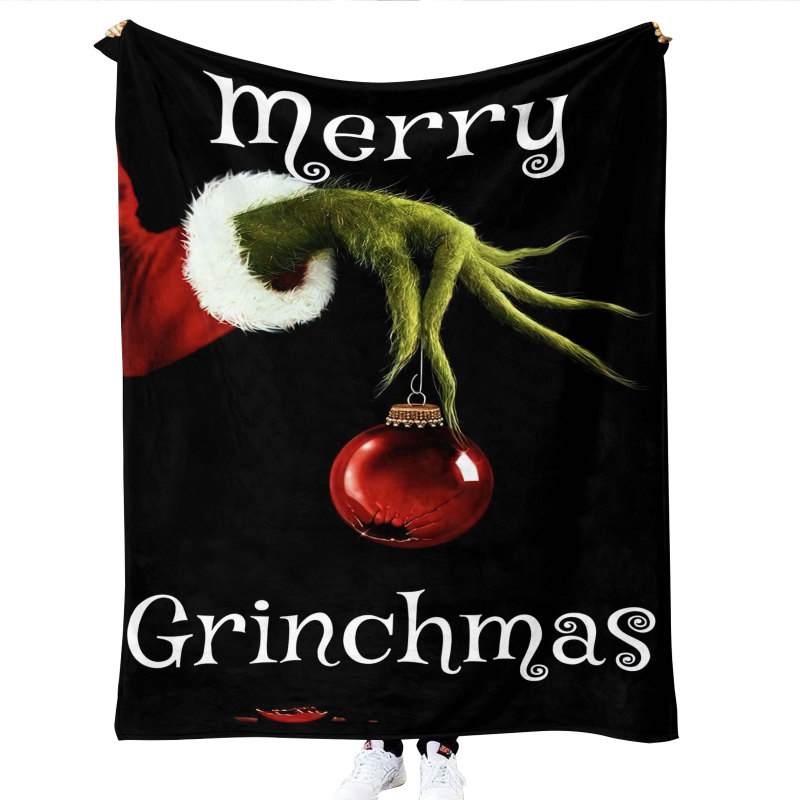 China RTS Grinch Blankets Flannel/Sherpa Fabric with Different Sizes Free Sea Shipping (10pcs/20pcs)